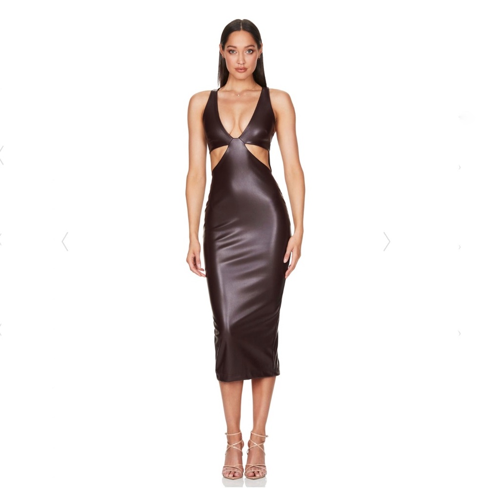 REVOLVE Nookie Alexia Cut Out Midi in Chocolate Size S